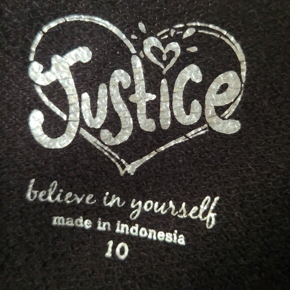 K8  Super cute Bling Girls snap close Cardigan Cotton blend by Justice  Sz 10 - Picture 4 of 5